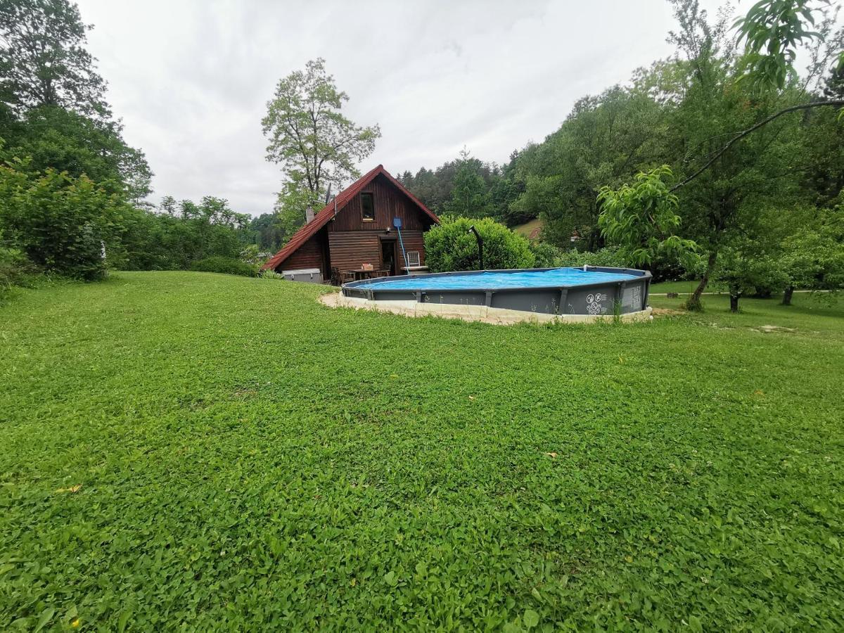 Wooden Cabin Zurej With Hot Tub Bukovje v Babni Gori Exterior photo